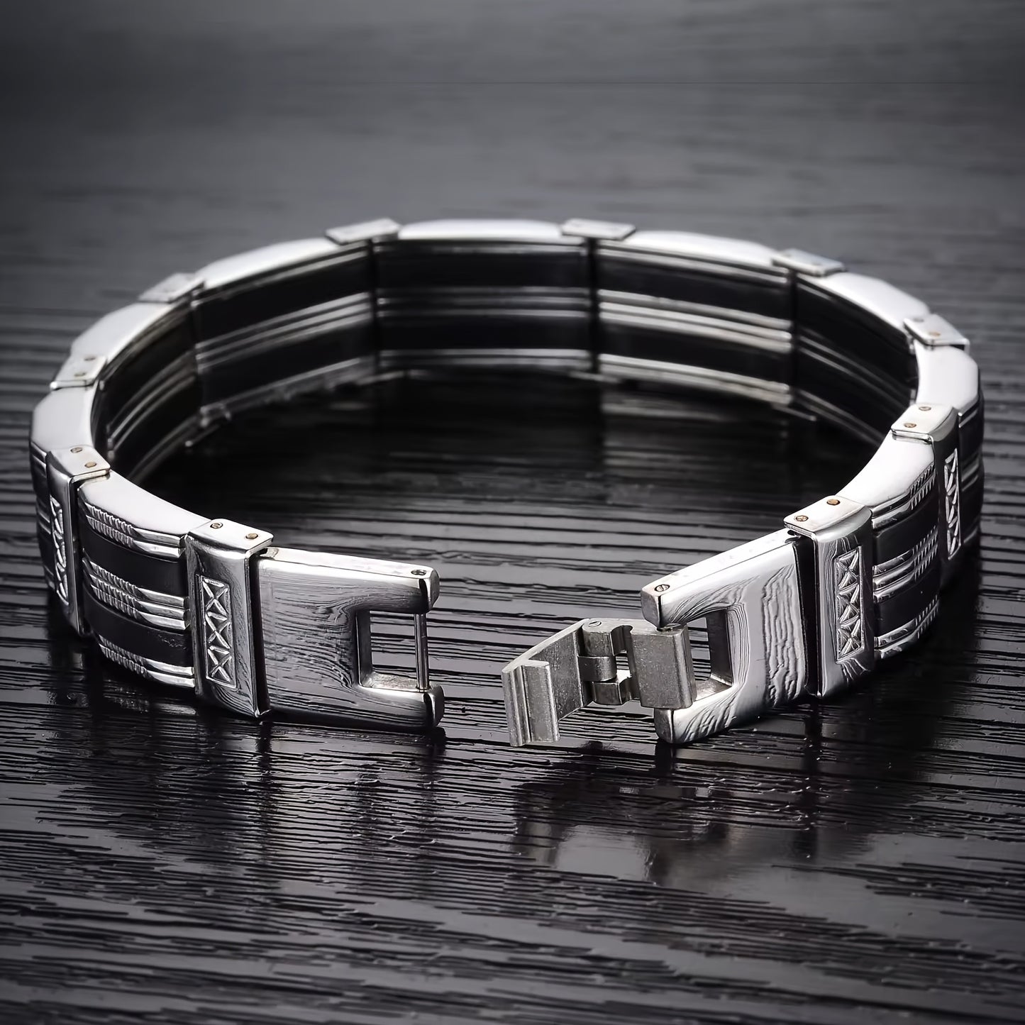 1pz Bracciale Uomo Grande e Alla Moda, in Acciaio Inossidabile Premium 304, Accessorio Elegante per Polso, Grazioso Complemento d'Abbigliamento Casuale o Formali