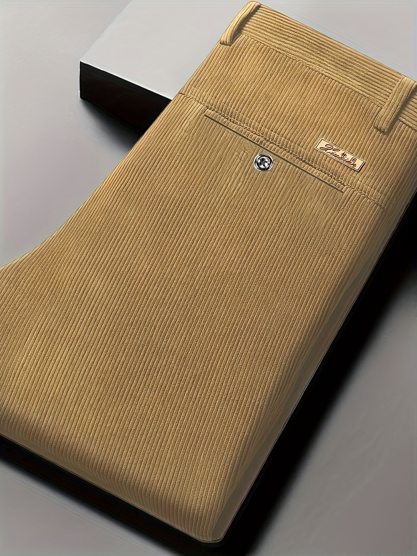 Pantaloni Eleganti da Uomo in Velluto a Coste - 5 Colori Disponibili, Pantaloni a Gamba Dritta Business Casual & Semi-Formali, Tessuto Antivizzo per Ufficio, Matrimonio, Riunioni - Primavera/Autunno (Lavaggio a Mano/Lavaggio a Secco) - Vestibilità Matura,