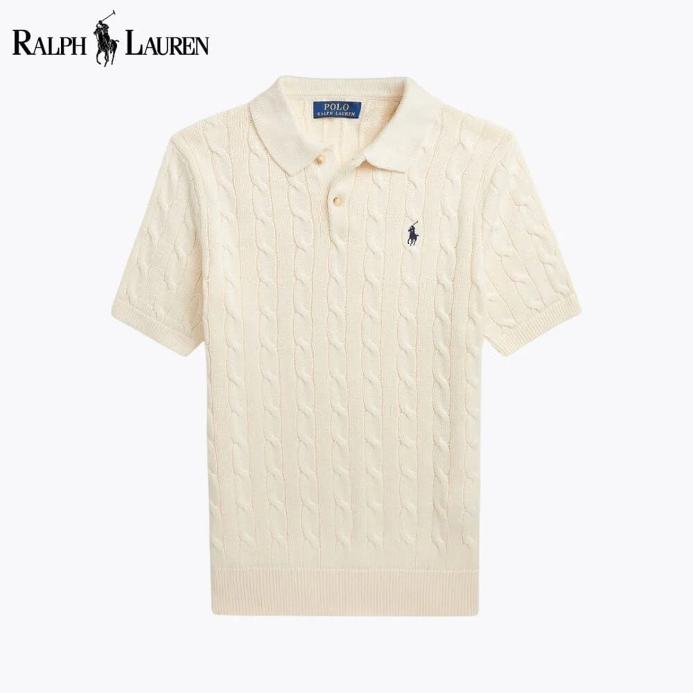 Heritage Cable-Knit Polo Sweater