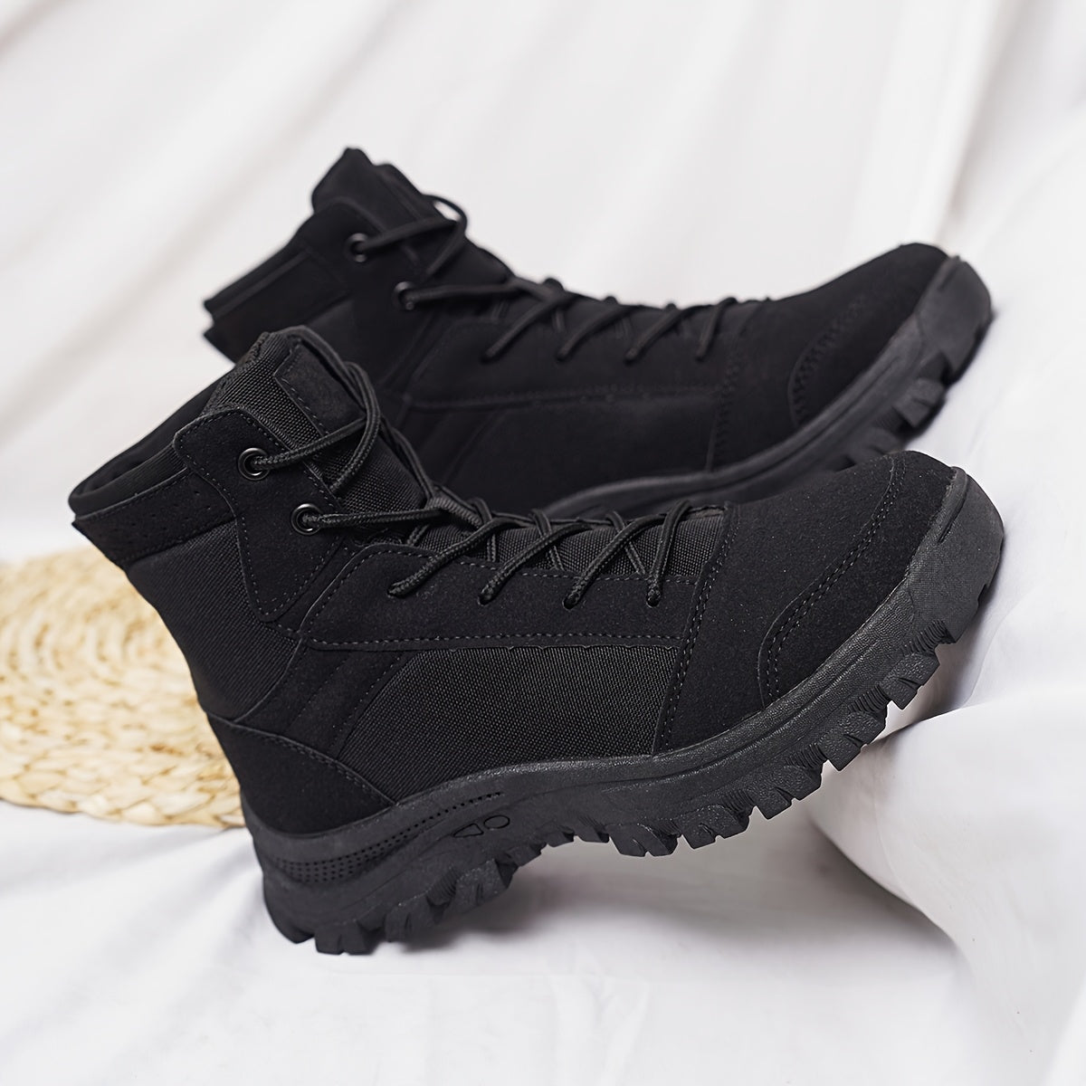 Scarpe da Trekking Donna, Stivali Tattici Antiscivolo Leggeri e Resistenti per Tutte le Stagioni, Stivaletti da Moto Mid-Cut Desert