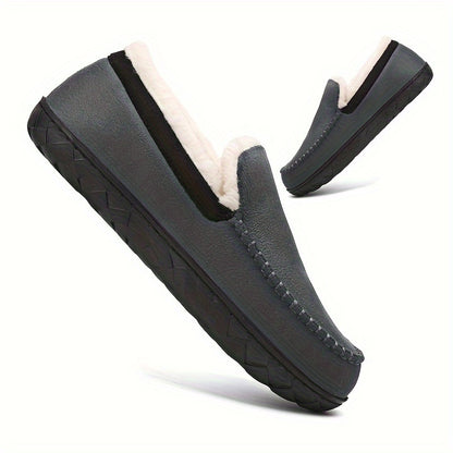 Pantofole da Uomo per Autunno e Inverno, Fodera Spessa, Antifreddo e Anti-gelo, Suola Antiscivolo, Facili da Infilarci