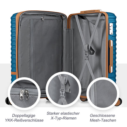 Set di bagagli da viaggio Joyway di tre pezzi, bagaglio a mano per cabineria aereo, bagaglio a mano portatile a guscio rigido da 13/20 pollici, borsa da viaggio con tasca grande e ruote universali + borsa da viaggio per la cura personale