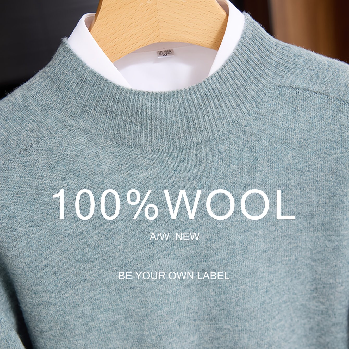 Maglione 100% Yarn da uomo - Morbido, traspirante, leggero, con scollo a giro, maniche e orlo ribassati, stile casual business casual per l'autunno/inverno, beige, perfetto per strati o outfit standalone, maglione a maniche corte, maglia