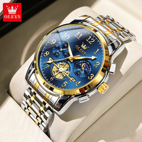 Orologi OLEVS per Uomo Classico Business Dress Analogico Quartz Digitale Orologio da Polso per Uomo Moda Lusso Bracciale in Acciaio Inossidabile Luminoso con Calendario Regali Romantici per Uomo Relojes De Hombre Blu/Nero/Bianco/Dorato/Grigio