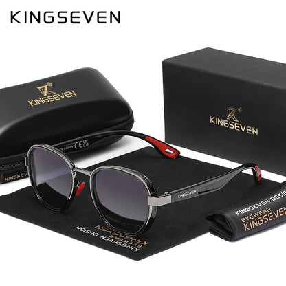 KINGSEVEN Design Occhiali da Uomo con Montatura Rotonda, Adatti anche per la Moda Femminile, Montatura Decorativa in Lega, Ideali per Tempo Libero, Fotografia, Accessori per Feste e Regalo Esclusivo di Moda