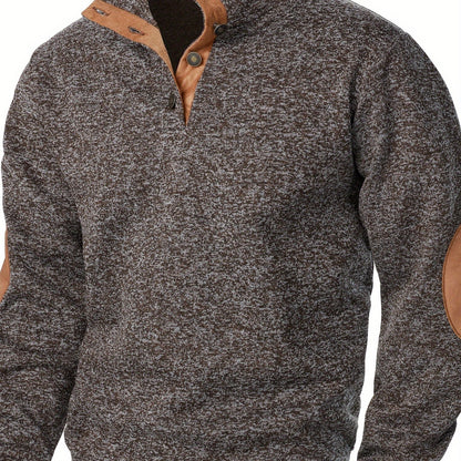 Maglione Uomo con Collo Alto e Maniche Lunghe - Felpa Casual Autunno Inverno Calda con Bottoni, Taglio Regolare per Abbigliamento Casual