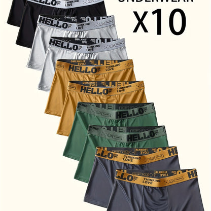 10pz "Ciao" Pantaloni Basso da Uomo Stampati - Alla Moda, Traspiranti, Comodi, Pantaloni Sportivi ad Alta Elasticità, Asciugatura Rapida