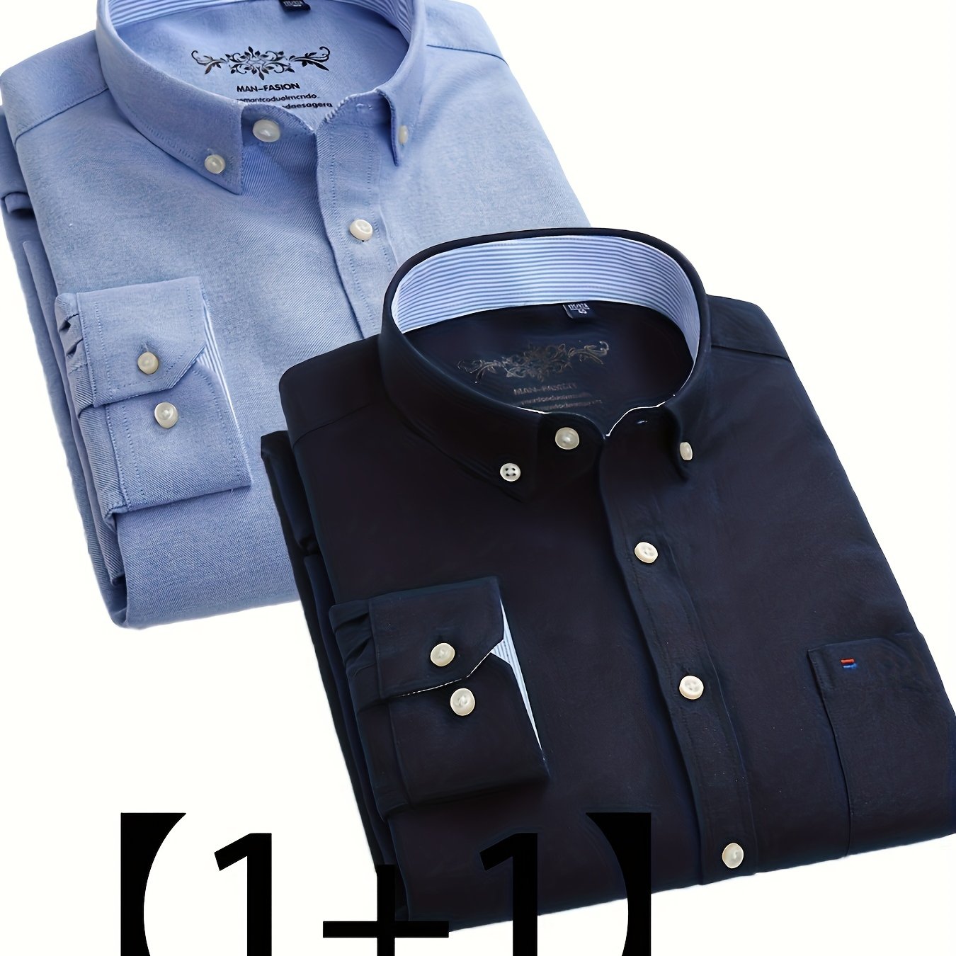 Valerio – Due Camicie Oxford a Manica Lunga Monocolore