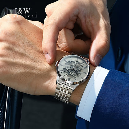 Orologio da polso per uomo Skeleton, movimento meccanico automatico giapponese, orologio da polso alla moda per uomo, senza batteria