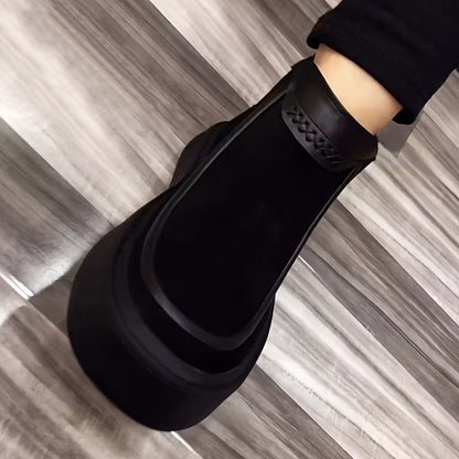 Scarpe Sportive Eleganti Nere alla Caviglia per Uomini e Donne - Tomaia in PU Traspirante, Fodera in Tessuto Confortevole, Suola in PVC Resistente, Chiusura con Lacci, Abbigliamento da Strada Casual per Tutte le Stagioni, Calzature Casual | Scarpe alla Ca