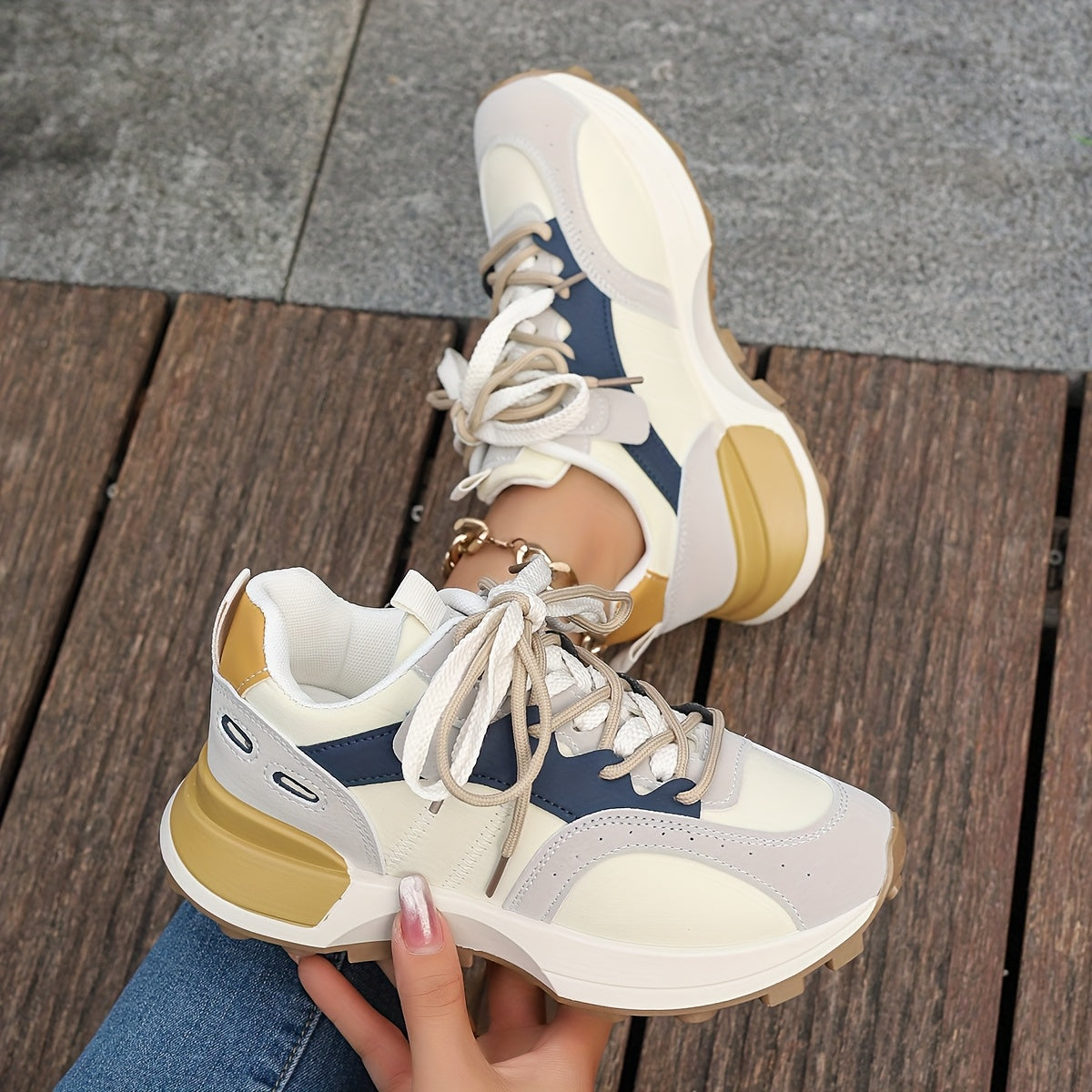 Scarpe da Donna Antiscivolo e Comode alla Moda Europea e Americana, Scarpe Sportive Multifunzione con Altezza Aumentata