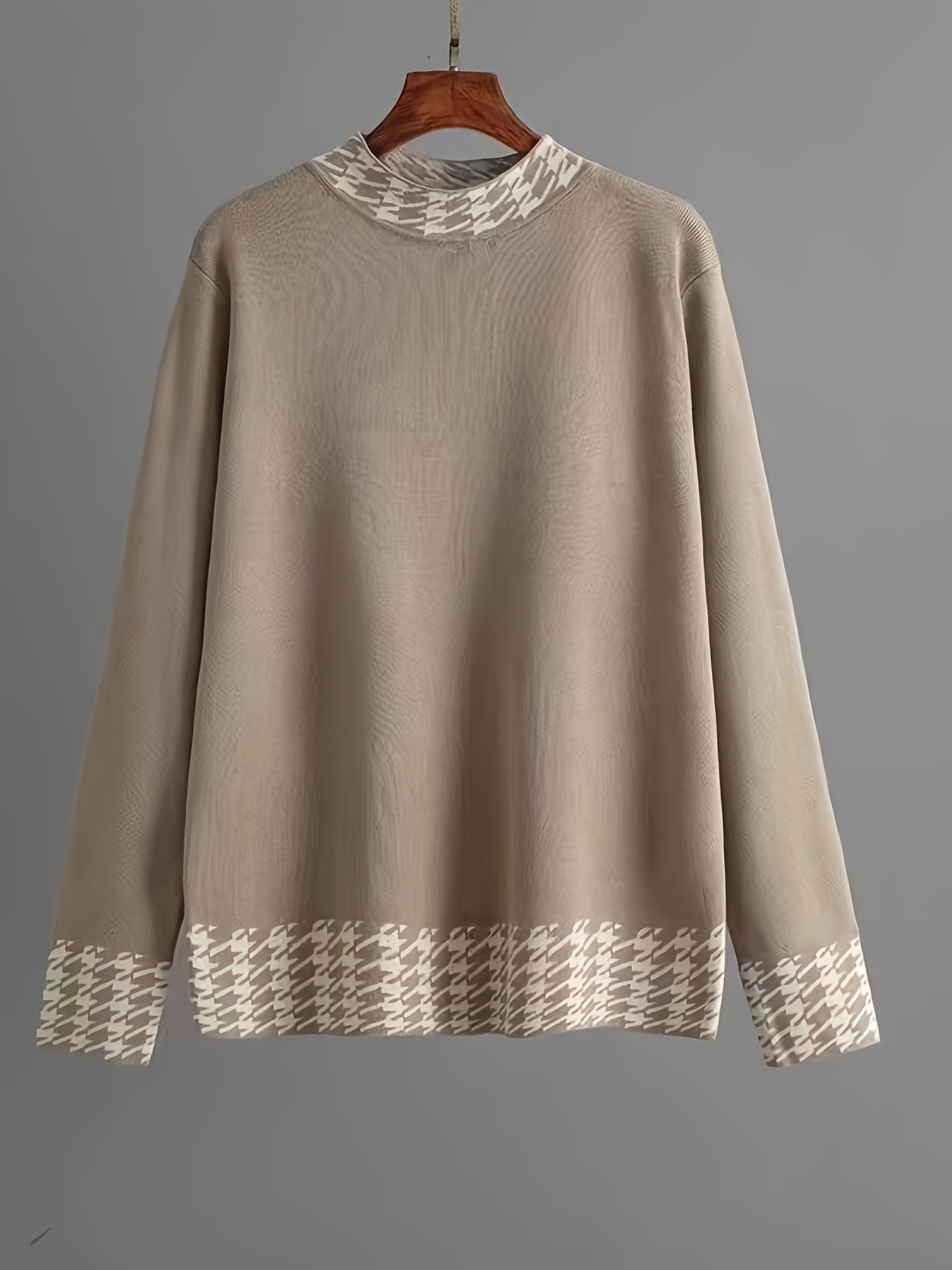 Set Donna Autunno Invernali a Vita Alta con Motivo Pied-de-Poule, Moda Femminile