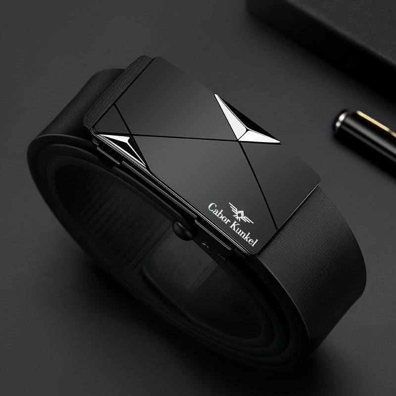 Linea - Cintura Uomo Regalo  Holiday, Fibbia Automatica Senza Denti per Pantaloni da Giovani e Medi Età