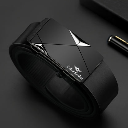 Linea - Cintura Uomo Regalo  Holiday, Fibbia Automatica Senza Denti per Pantaloni da Giovani e Medi Età