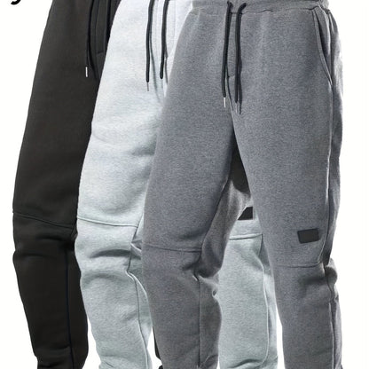 3pezzo Pantaloni da Jogging da Uomo con Elastico in Vita e Coulisse - Pantaloni da Jogging Casuali a Tinta Unita, Vestibilità Regolare, Lunghezza alla Caviglia, Comodi per Autunno/Inverno, Pantaloni da Jogging, Pantaloni da Jogging, Pantaloni da Jogging p