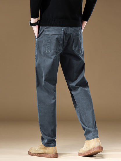 Pantaloni cargo casual da uomo - Vestibilità ampia, vita con coulisse, più tasche, beige, comfort per tutte le stagioni, perfetti per attività all'aperto, pantaloni da esterno | Pantaloni con vestibilità rilassata | Tasche funzionali