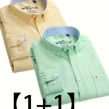 Valerio – Due Camicie Oxford a Manica Lunga Monocolore