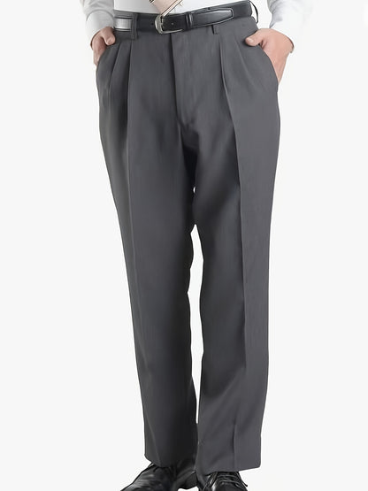 1+1 Set di 2 Pezzi Pantaloni Chino Casual Uomo Loose-Fit per Business