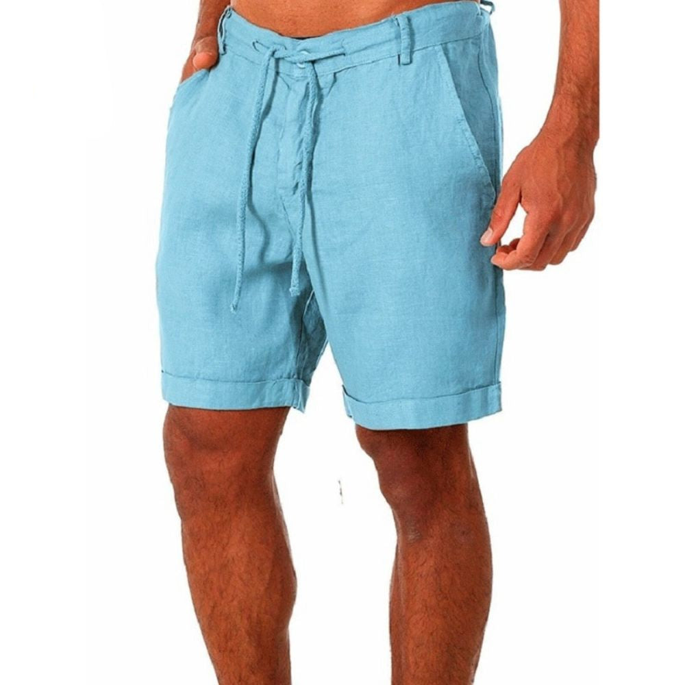 Men’s White Drawstring Shorts