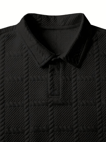 Nuove magliette polo da uomo per la primavera e l'autunno, eleganti e casual magliette jacquard in maglia per uomo.