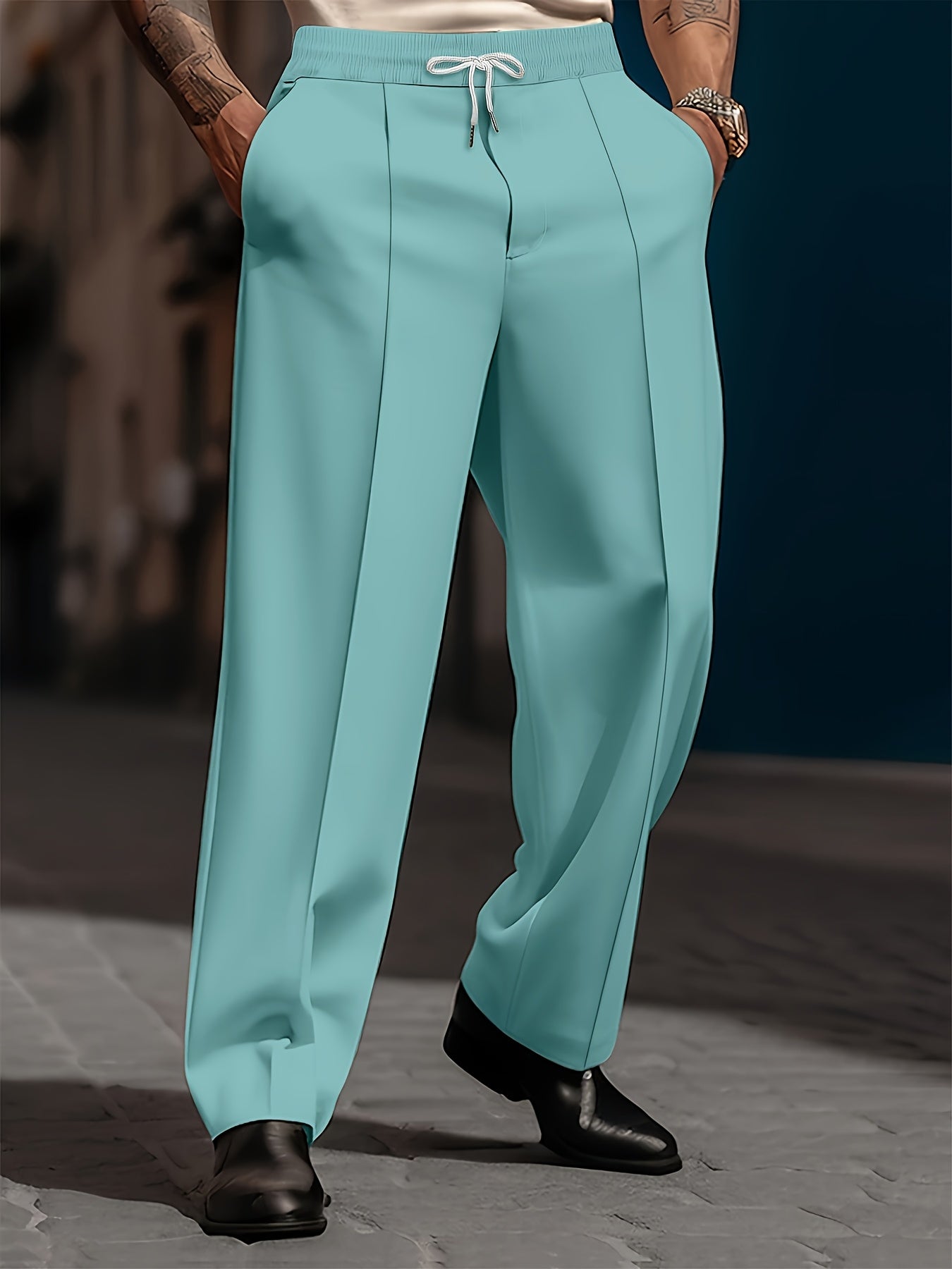 Pantaloni da Uomo Larghi e Comodi, Taglio Dritto Semplice, Moda Quotidiana di Base