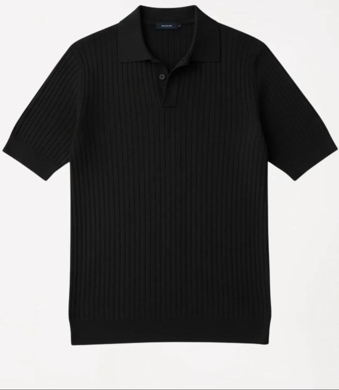 Men’s Navy Ribbed Knit Polo