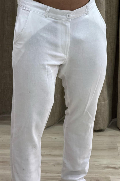 Men’s White Linen Pants
