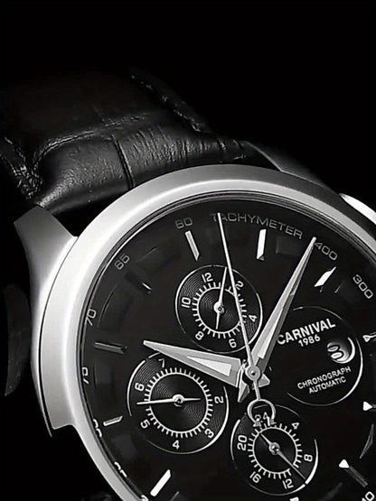 Multifunctional Automatic Men'S Mechanical Watch, Fashion Sports Calendar 30m Waterproof Watch, Without Battery