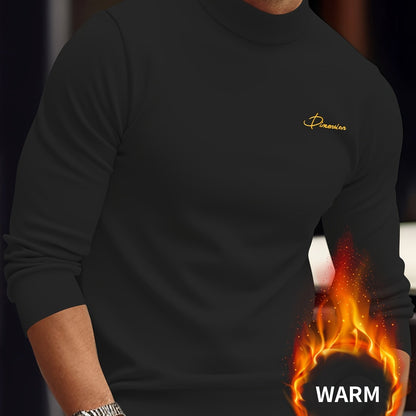 Z1012 Maglione Termico da Uomo a Maniche Lunghe con Scollo a Punta d'Arte - Maglia Invernale Calda e Resistente con Chiusura Frontale Intera con Zip, Collo Alto e Zip Integrale, Abbigliamento Lavabile in Lavatrice per Attività all'Aperto, Design con Zip F