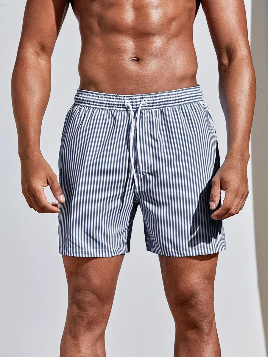 Men’s Blue Striped Swim Shorts