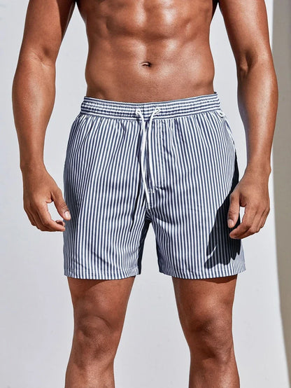 Men’s Blue Striped Swim Shorts