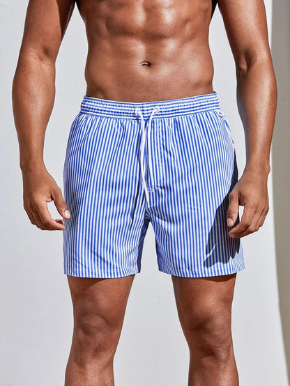 Men’s Blue Striped Swim Shorts