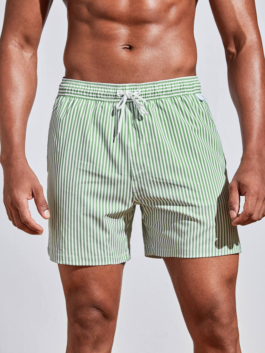 Men’s Blue Striped Swim Shorts