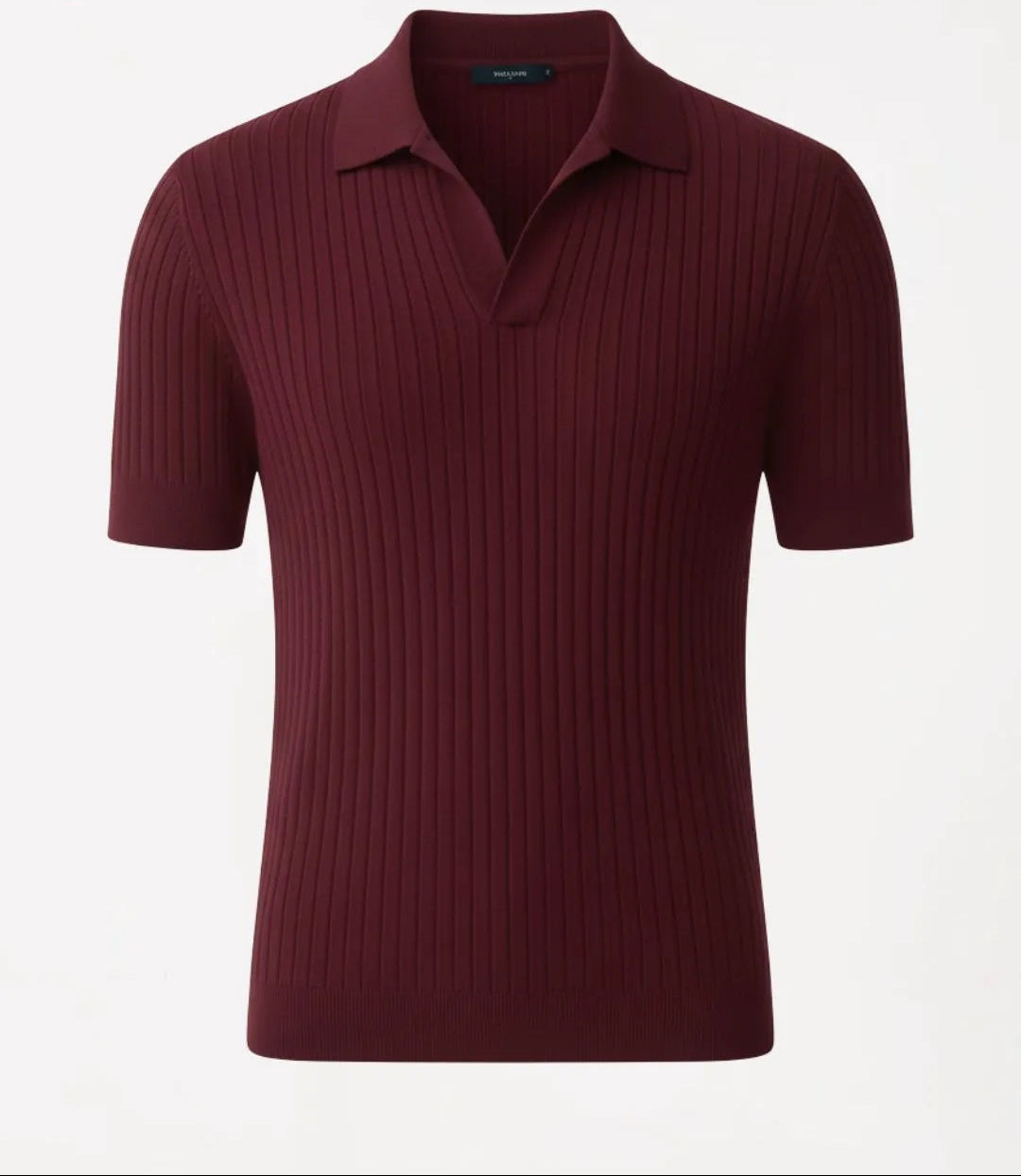 Men’s Navy Ribbed Knit Polo