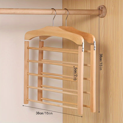 1pz Appendiabiti Multilivello in Legno Salvaspazio - Organizzatore d'Armadio Durevole per Cravatte, Sciarpe & Altro, Ideale per l'Organizzazione dell'Armadio, Organizzatore di Vestiti