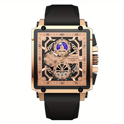 Orologio da polso LIGE da uomo, di lusso, impermeabile, al quarzo, quadrato, da uomo/donna, con data, sportivo, in silicone
