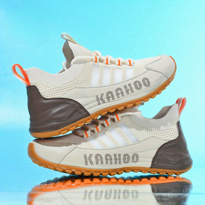 Sneakers alla Moda - Traspiranti, Antiscivolo con Suola Spessa per Attività all'Aperto, Scarpe Casual con Lacci in Marrone Crema