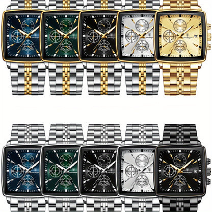 Orologio Sportivo Casual Els, Movimento al Quarzo in Acciaio Inossidabile, Resistente all'Acqua 3ATM, Lancette Luminose, Cronografo, Cassa in Lega di Zinco, Alimentato a Batteria Non Ricaricabile