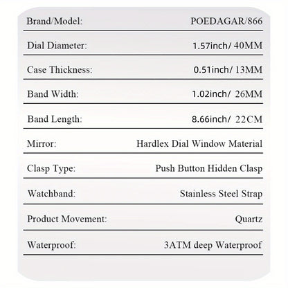 Orologio Sportivo Casual Els, Movimento al Quarzo in Acciaio Inossidabile, Resistente all'Acqua 3ATM, Lancette Luminose, Cronografo, Cassa in Lega di Zinco, Alimentato a Batteria Non Ricaricabile