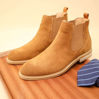 Stivaletti Chelsea da uomo in pelle scamosciata, suola in gomma antiscivolo resistente, scarpe comode e durevoli per uomo