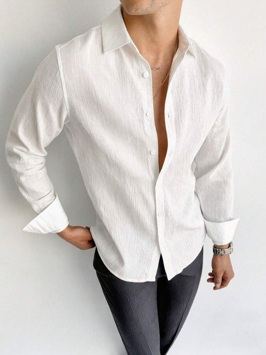 Men’s White Linen Shirt