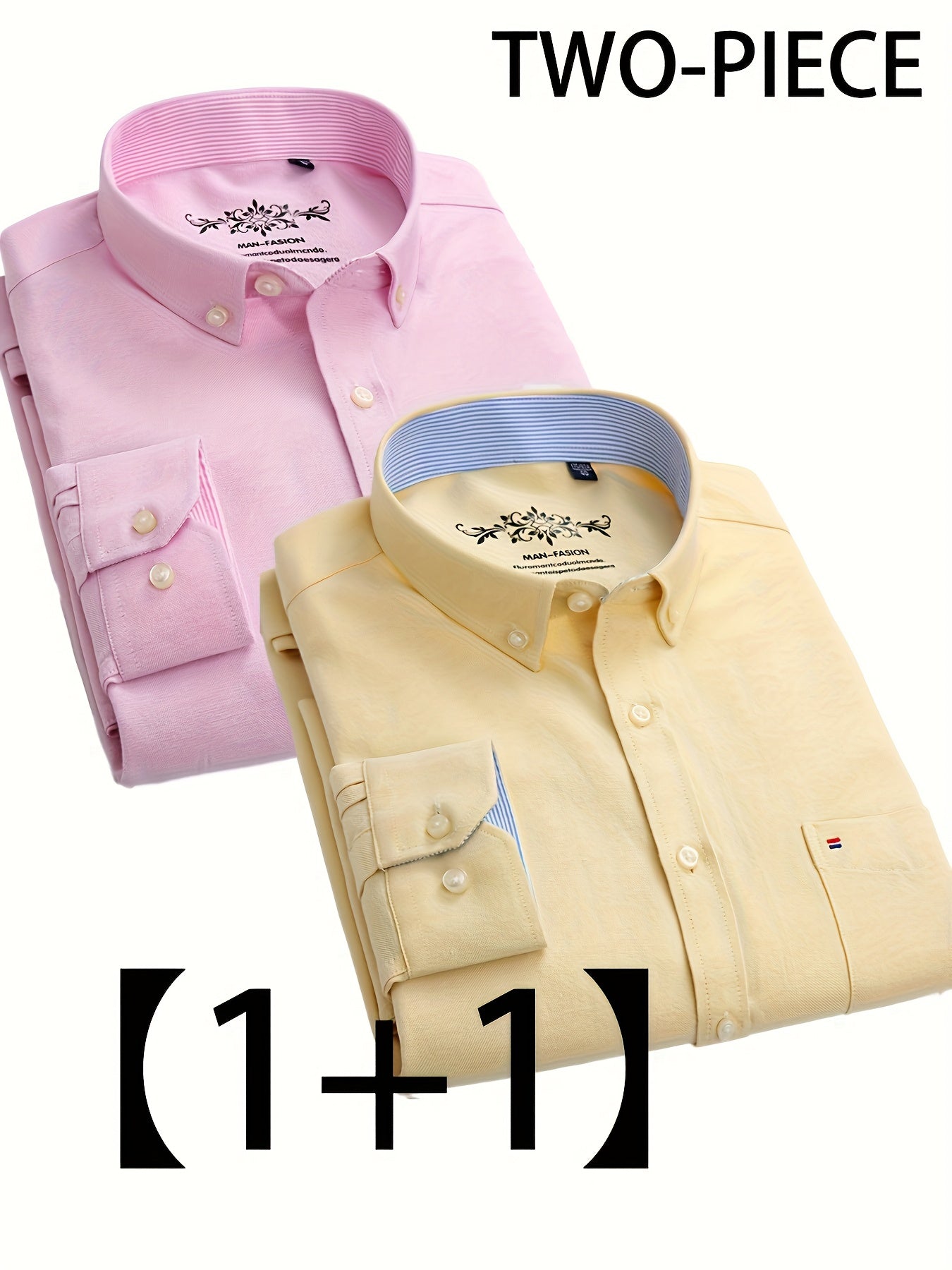 Valerio – Due Camicie Oxford a Manica Lunga Monocolore