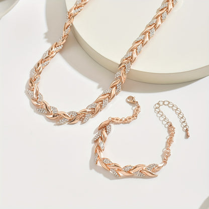 2 pezzi Collana + Bracciale Moda Donna Semplice Mermaid Splicing Collana Bracciale Adatto per l'uso quotidiano