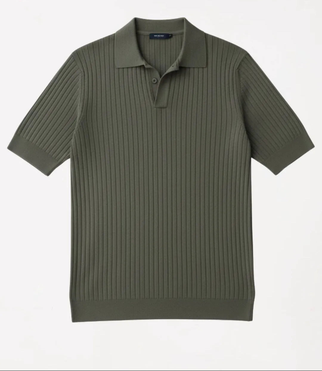 Men’s Navy Ribbed Knit Polo