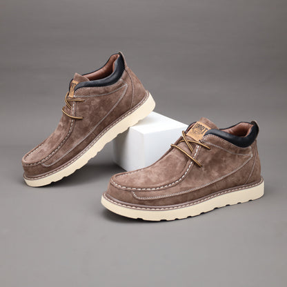 1Paio di Stivali Oxford Derby alla Moda da Uomo - Stivali Casual con Lacci e Seconda Pelle di Vero Pelle Sintetica, Fodera in Seta, Suola in Gomma per Tutte le Stagioni - Versatile per l'Abbigliamento Quotidiano, Feste e Stile Stradale