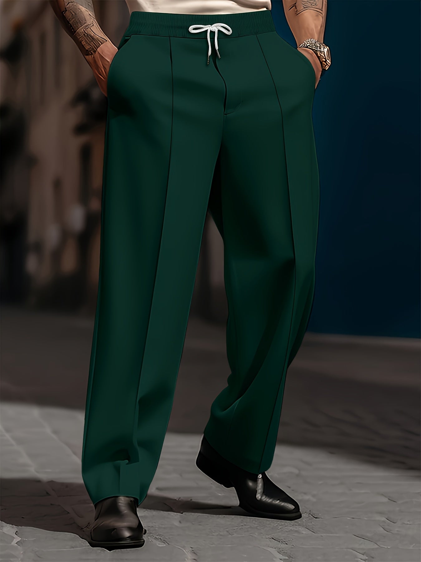 Pantaloni da Uomo Larghi e Comodi, Taglio Dritto Semplice, Moda Quotidiana di Base