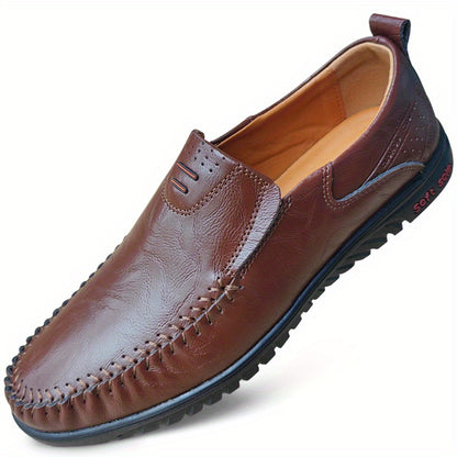 Linea Classico - Mocassini Uomo Slip-On - Tomaia in Pelle Vacchetta di Seconda Qualità