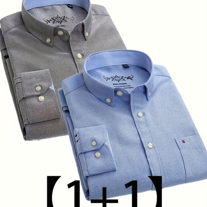 Valerio – Due Camicie Oxford a Manica Lunga Monocolore