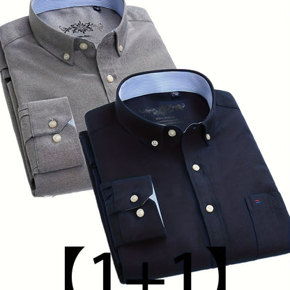 Valerio – Due Camicie Oxford a Manica Lunga Monocolore