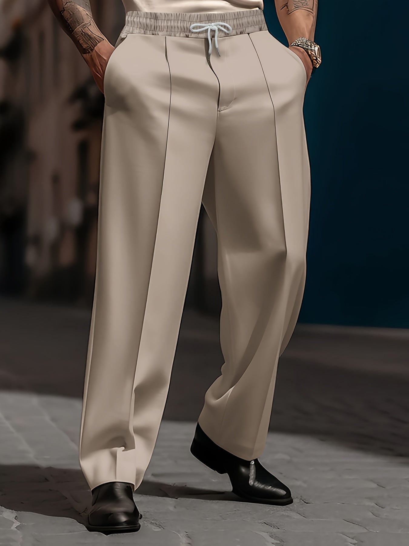 Pantaloni da Uomo Larghi e Comodi, Taglio Dritto Semplice, Moda Quotidiana di Base